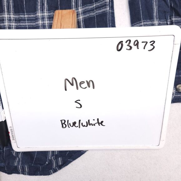 Hobbs Creek Tartan Flannel Casual Button Up Shirt Mens Size Small S Blue White - Picture 9 of 10